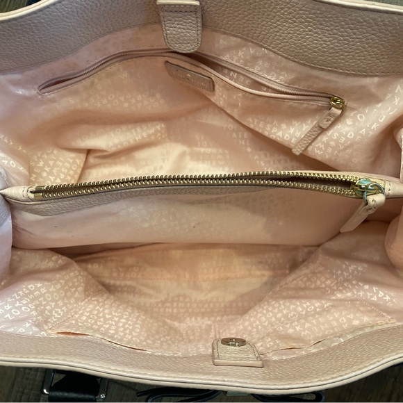 Kate Spade Pink Pebbled Leather Tote Bag Black Bow Accent Shoulder Purse - Picture 6 of 10